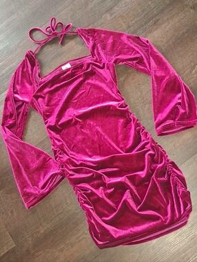L.I.A. Shimmery Magenta Velvet Top